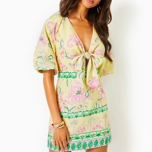 Lilly Pulitzer Soumya Short Sleeve Bow Romper size 0